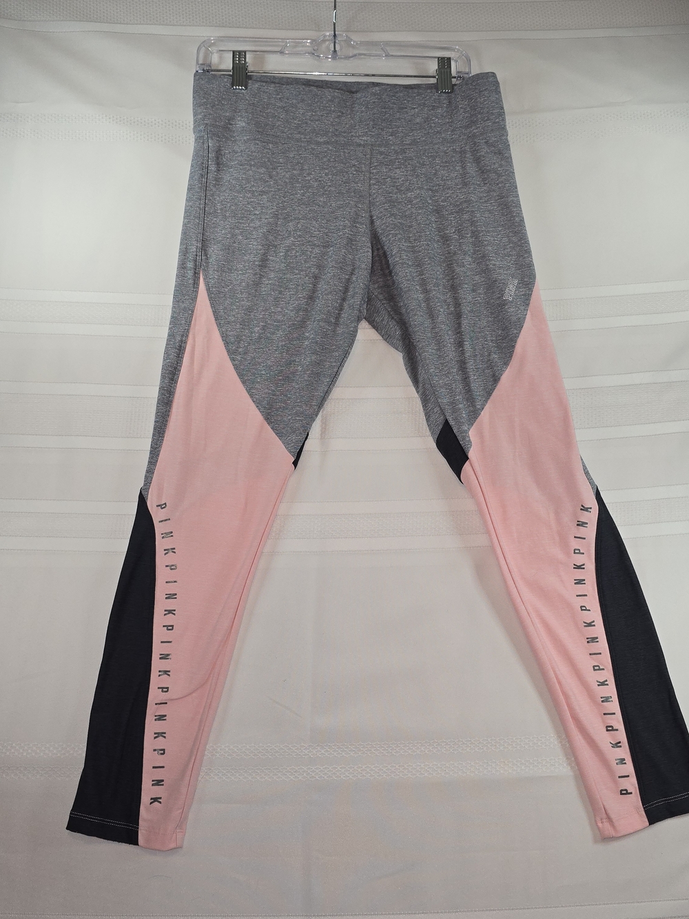 PINK Victoria's Secret Colorblock Active Leggings - Gray & Pink